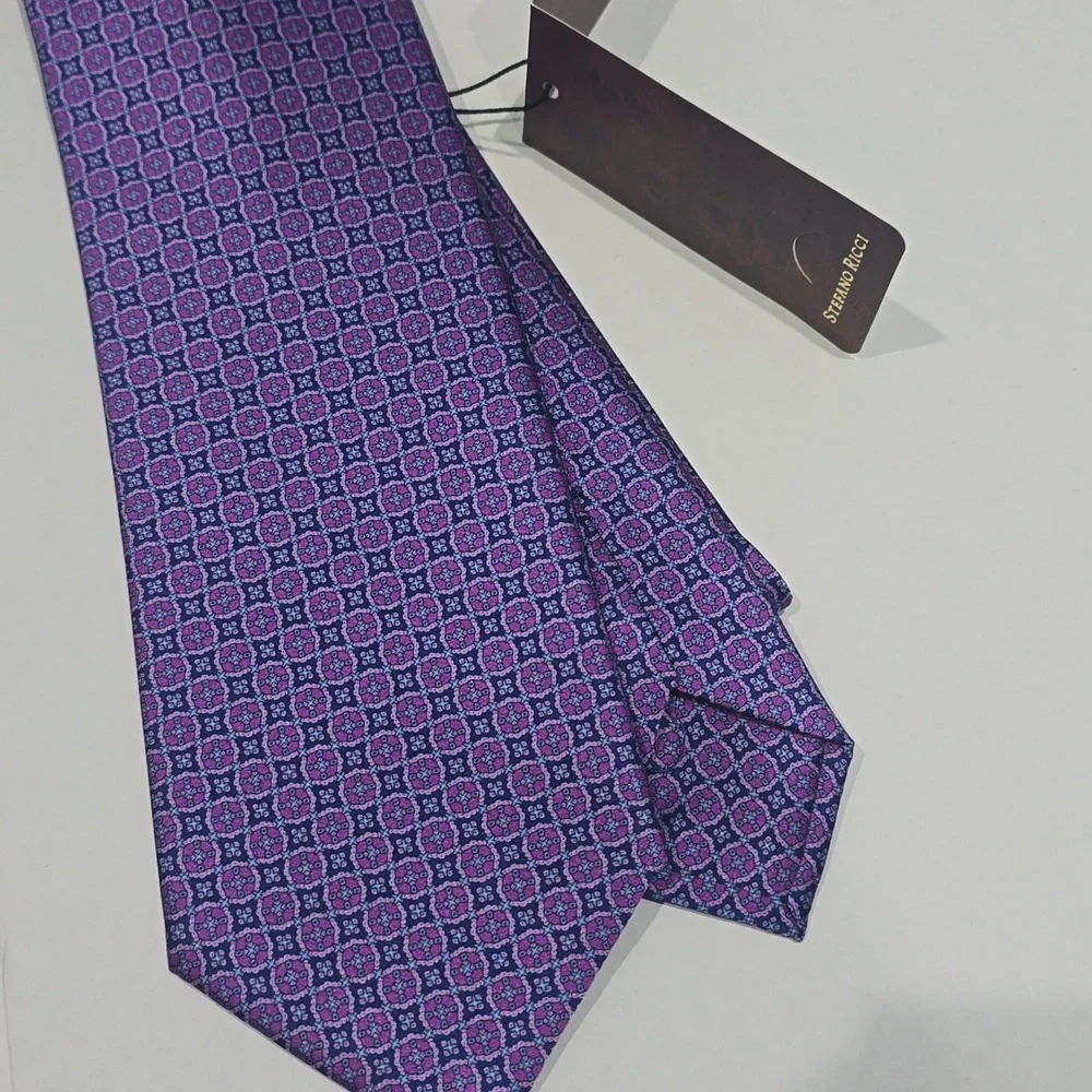 NWT ✅ Stefano Ricci Luxury Handmade Silk Tie Purple / Blue ~ CXRS-57501